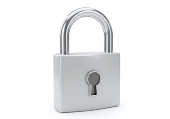 Naklejka premium Secure Padlock Symbol on White Mockup for Digital Protection