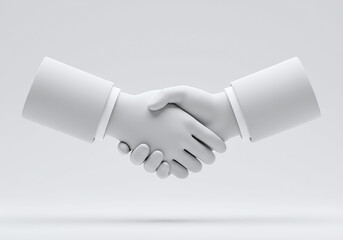 White Base Mockup Handshake Business Deal Agreement Concept