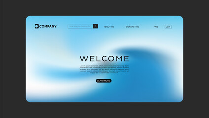 Clean modern website design with welcoming message and learn more button for business promotion