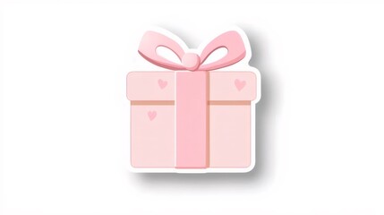 Obraz premium ピンクのプレゼントボックス リボン付き バレンタインデー 誕生日 イベントの装飾