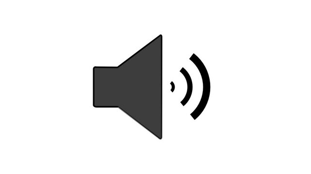  Speaker icon animated on, speaker volume animation.  microphone, sound voice speaker 4K Render of an animated vector speaker icon on transparent background
