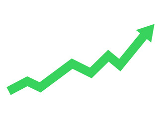 Green upward arrow growth chart symbol PNG