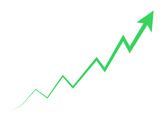 Green upward arrow growth chart symbol PNG