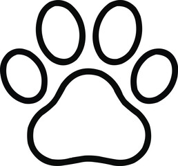 Pet Paw Outline Icon, Editable Stroke Vector Illustration