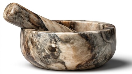 Handcrafted marble mortar and pestle set for grinding herbs and spices a kitchen essential with a