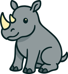 cartoon rhino vector