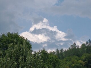 clouds over mountains