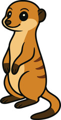 vector illustration of a cartoon meerkat