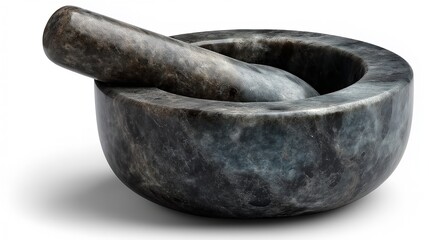 Handcrafted stone mortar and pestle ancient traditions meet culinary excellence on display against
