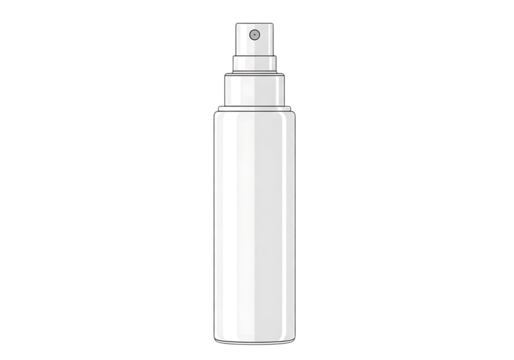 Blank white spray bottle with atomizer isolated on transparent background