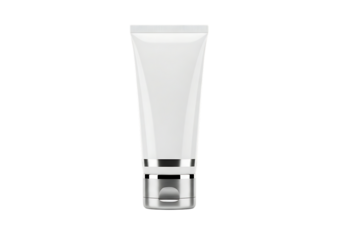 White cosmetic cream tube isolated on transparent background
