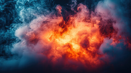 Intense fire eruption abstract background digital art dramatic atmosphere close-up energy explosion