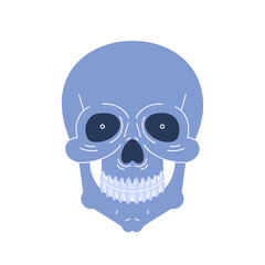 Funny Blue Skull Illustration Quirky Spooky Halloween Design