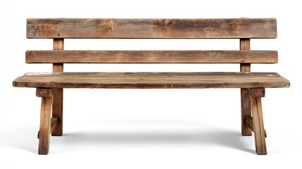 Rustic wooden bench a timeless piece whispering stories of park memories in studio shot with neutral