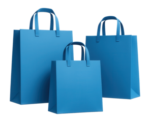3D blue shopping bags.