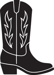cowboy boot silhouette logo, icon design set vector illustration