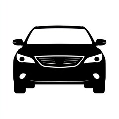 Sedan car, vehicle or automobile front view flat vector icon for apps and websites