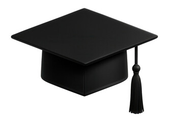 Minimalist black graduation cap icon on.