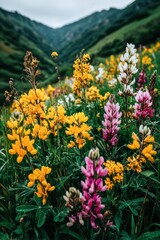 Obraz premium Field of wild Lupine Flowers in Alaska