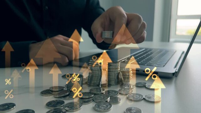 Interest rate and dividend. Percentage interest rates continue to increase, stocks and mutual funds, investment for retirement.	