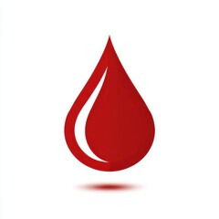 Fototapeta premium Red blood drop / droplet flat vector icon for medical apps and websites