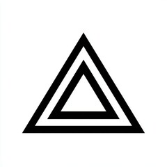 Triangle up arrow or pyramid line art vector icon for apps and websites