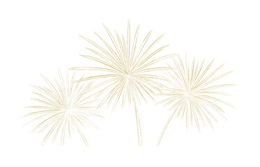 Obraz premium A simple clip art of a firework, on a white background, with a gold glitter outline. 