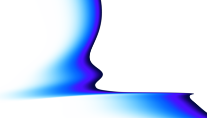 Blue minimal wavy lines abstract futuristic tech background. Overlay blue gradient PNG digital banner design concept illustration