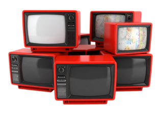 Retro Red Television Collection, Transparent PNG