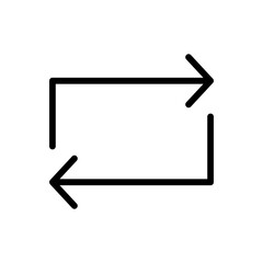 Outline Repeat Vector Icon for Refresh and Loop Action