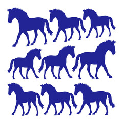 9 horses silhouette team riders riding friends fun crew