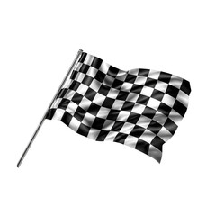 checkered flag on transparent background, cutout