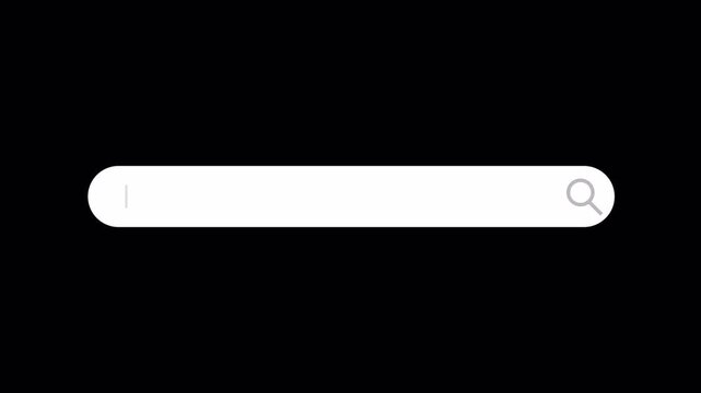 Search bar Animation, Animated Smooth Search Bar with alpha channel, web search icon animated on transparent background.