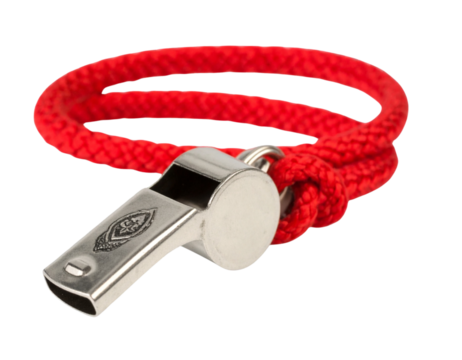  “Silver Whistle with Red Lanyard, Isolated on Transparent Background”.