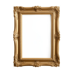 Ornate golden picture frame with blank space for artwork display