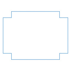 シンプルでかわいい青色の四角フレームイラスト