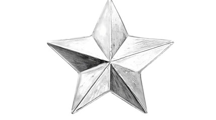 silver star isolated on transparent background