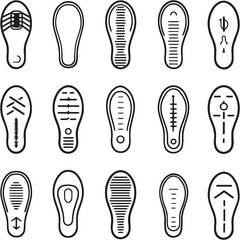 Insoles black Line Editable Icons set