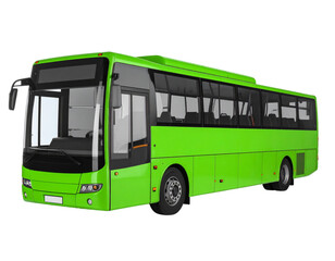  Contemporary Urban Green Bus, Transparent PNG
