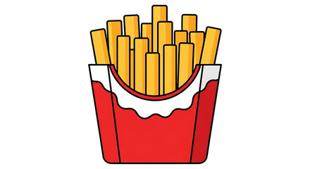Delicious Golden French Fries in a Red Carton