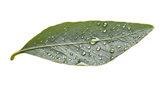 A green leaf isolated on transparent background