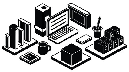 Obraz premium hand drawn sketch business icon bundle contacts 