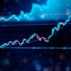 Tech background picture, stock market graphs digital art background 