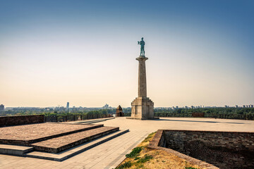 Pobednik, the monument to the viktor, a statue on the Kalemegdan wall in honor of the Serbian army...
