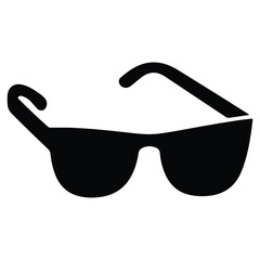 Black sunglasses silhouette isolated on white background