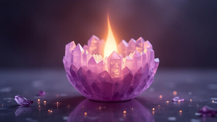 Elegant crystal lotus essence burner for peaceful home ambiance