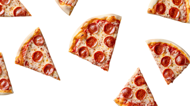 Pizza Slices Isolated transparent on white background