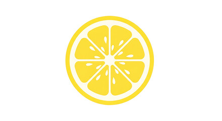 Vibrant flat vector illustration of a fresh yellow lemon slice, a symbol of citrus zest and healthy eating.