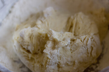 Fresh Raw Dough for Homemade Pastry Preparation