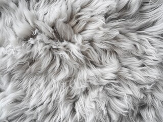 Soft grey fur texture with fluffy strands creating a cozy and inviting atmosphere